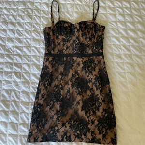 Haute Hippie black lace mini dress